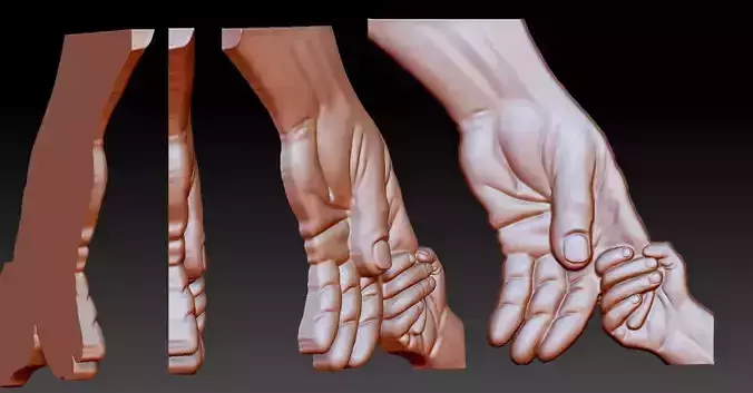 baby and father hands 3D print model