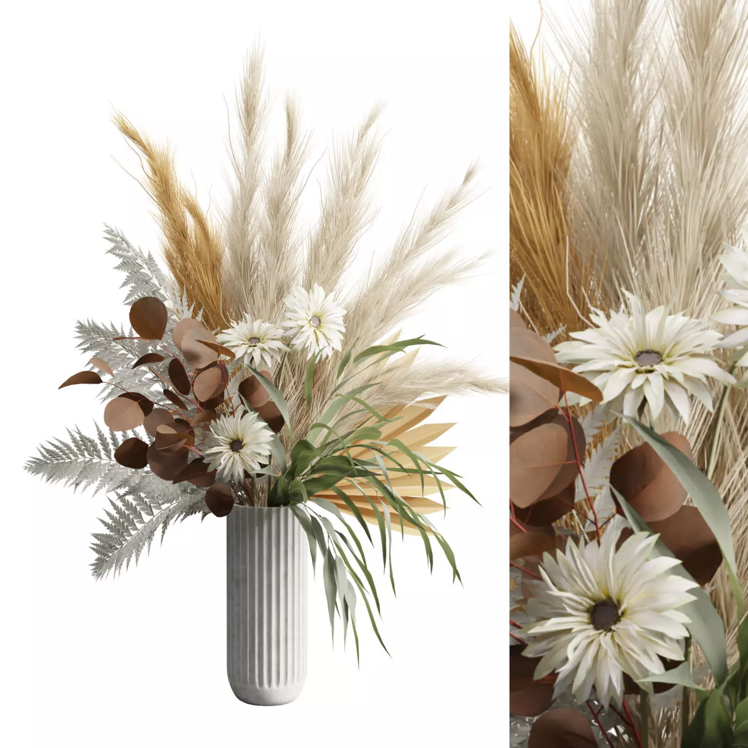 Marble Vase Pampas 10 3D model