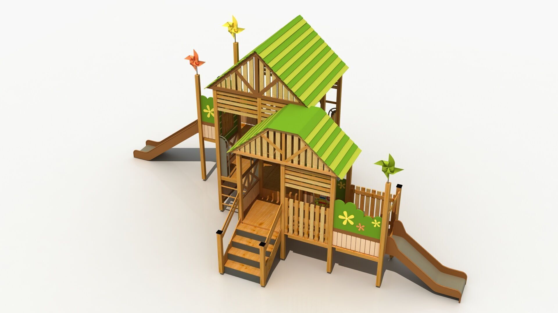 Jungle Cabin Theme Playground 3D model_9