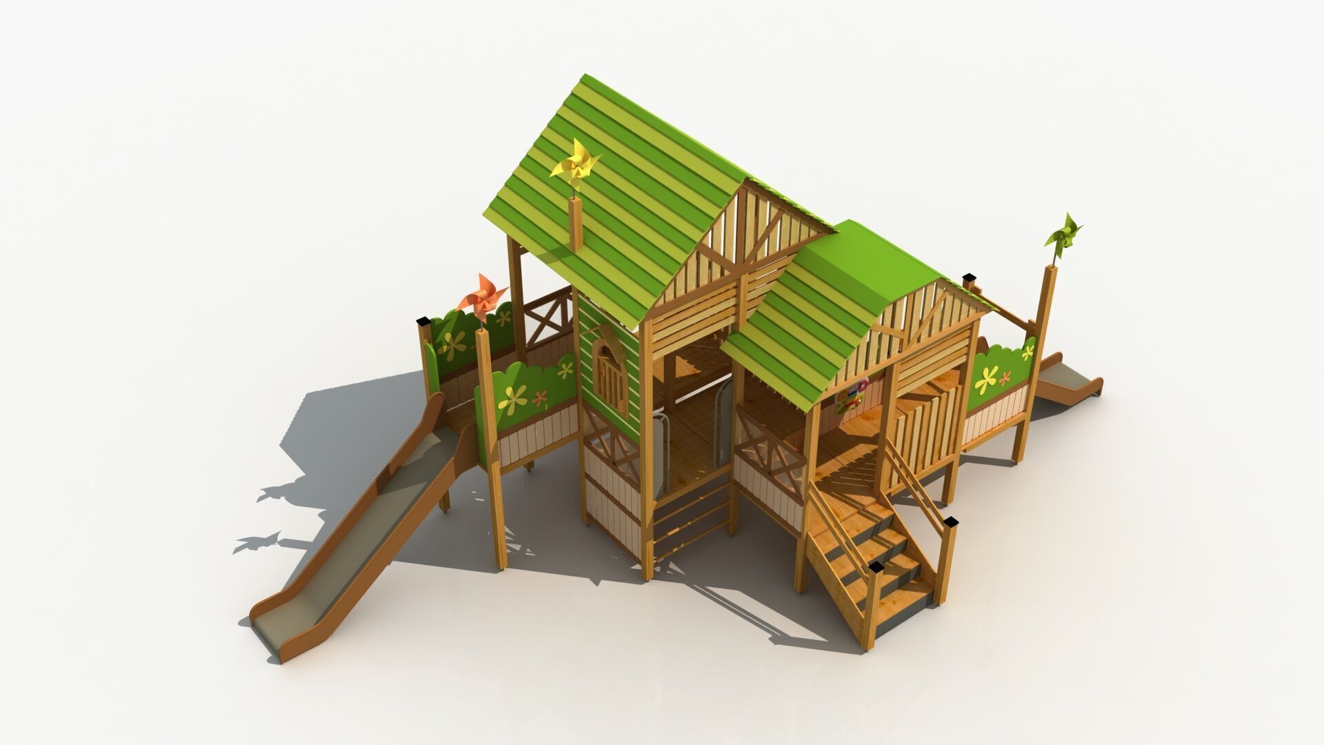 Jungle Cabin Theme Playground 3D model_7