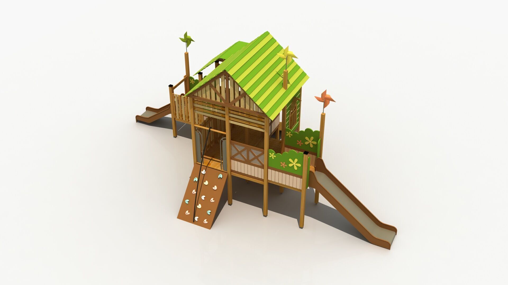 Jungle Cabin Theme Playground 3D model_8