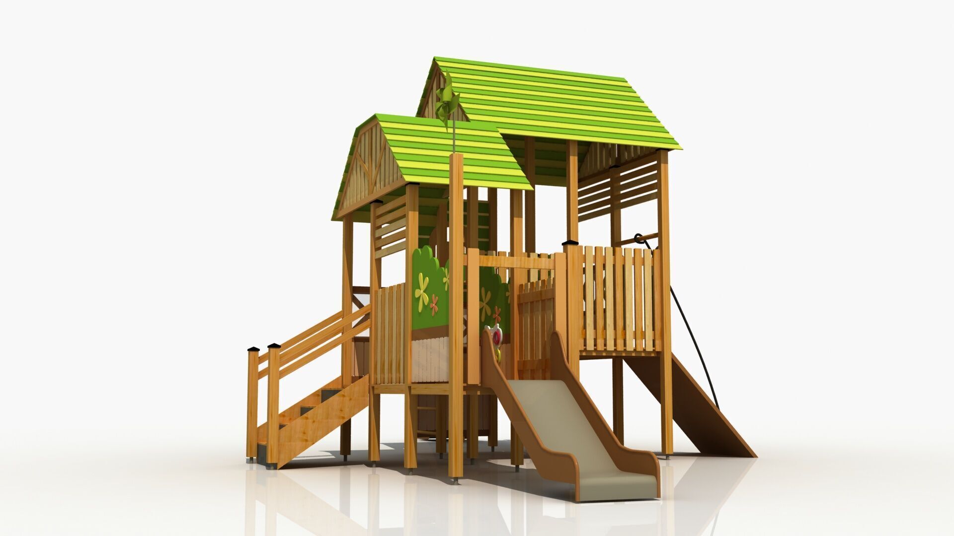 Jungle Cabin Theme Playground 3D model_5