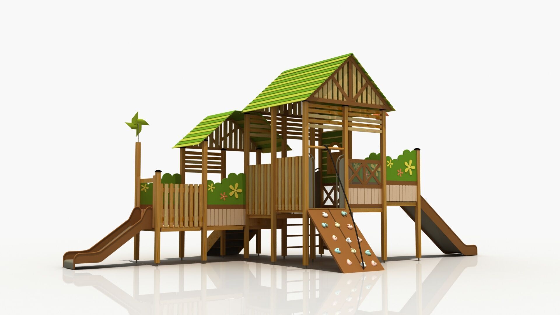 Jungle Cabin Theme Playground 3D model_2