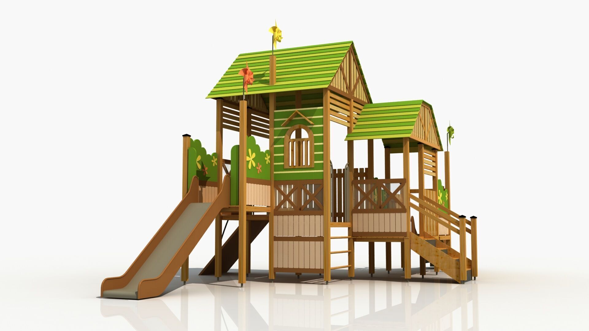 Jungle Cabin Theme Playground 3D model_4