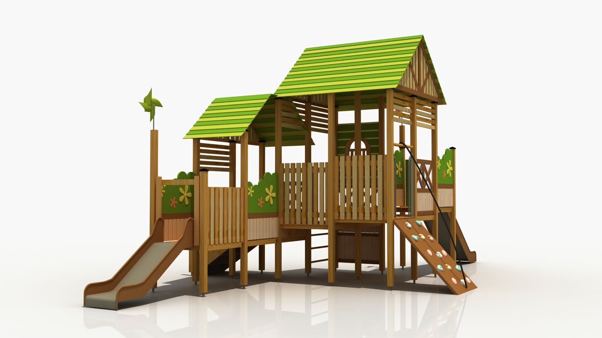 Jungle Cabin Theme Playground 3D model_3
