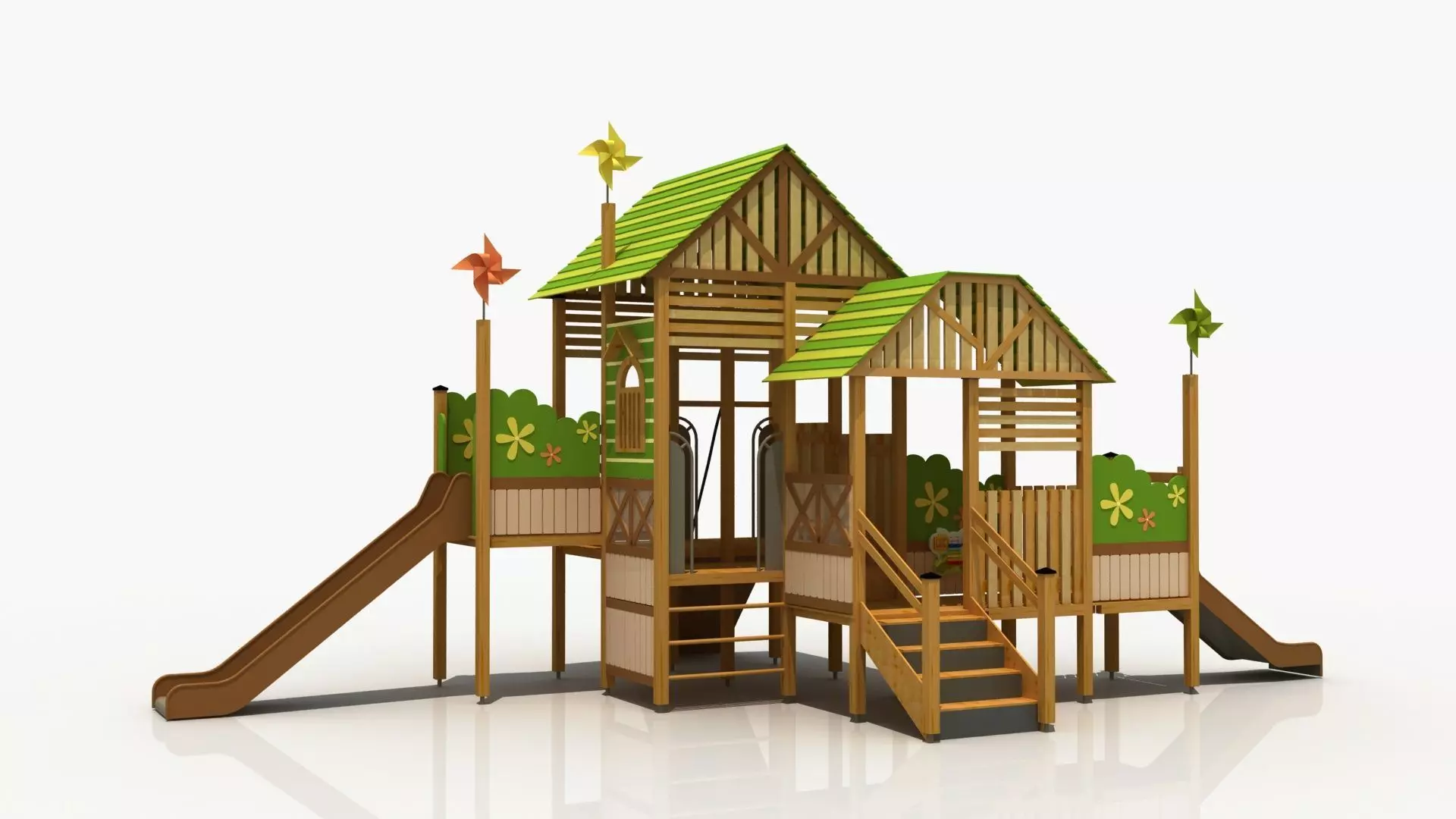 Jungle Cabin Theme Playground 3D model_0