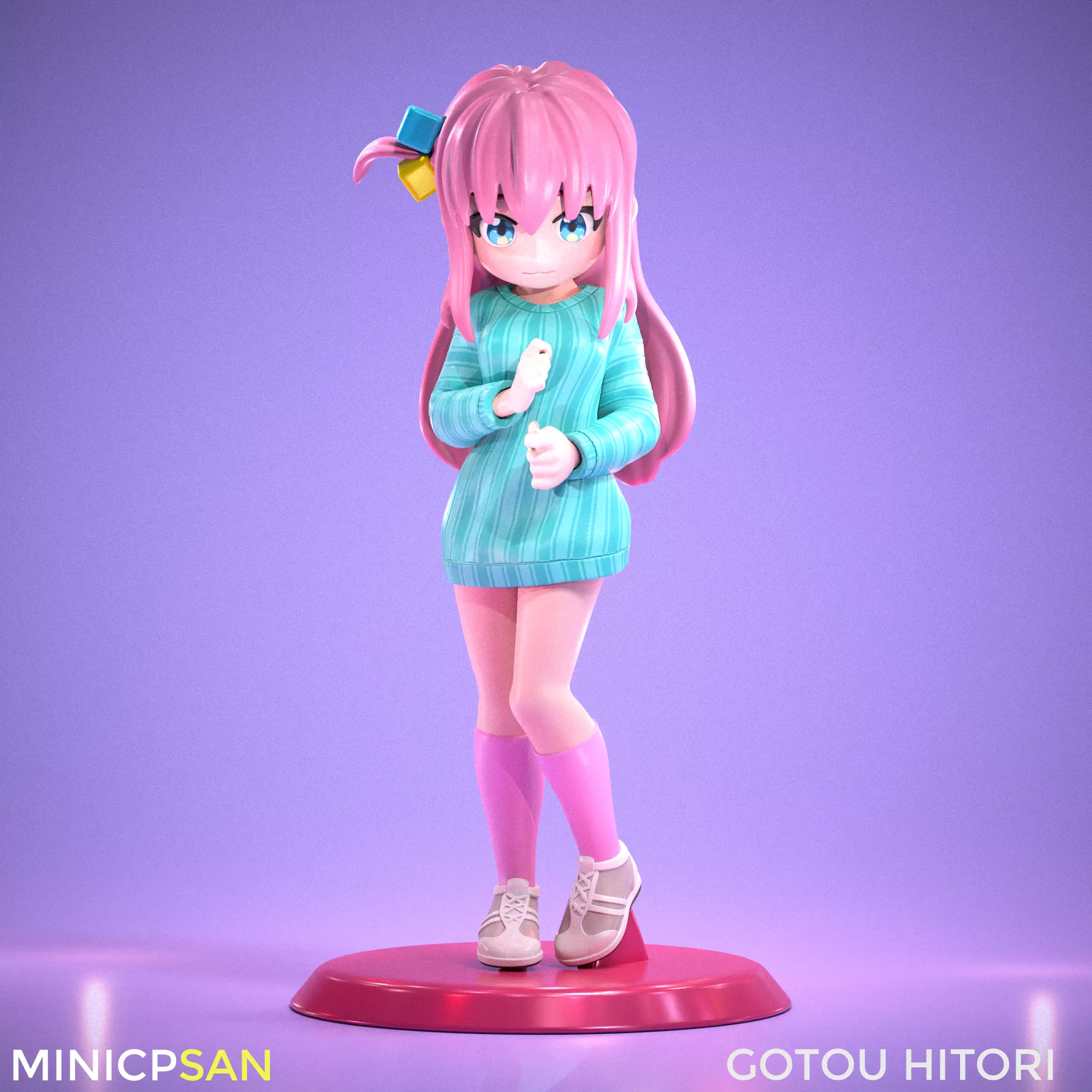 Gotou Hitori - Cute Sweater Shy Outfit - Bocchi the Rock 3D print model