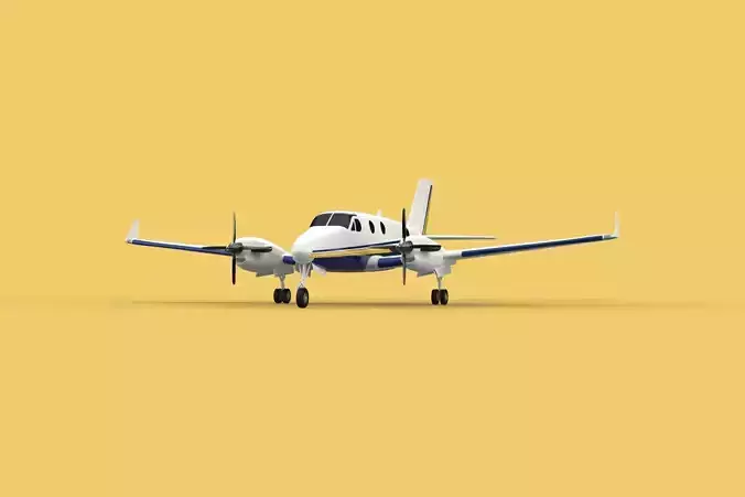 BUSINESS EXECUTIVE JET AIRPLANE AIRCRAFT TURBOPROP TWIN ENGINE 3D model