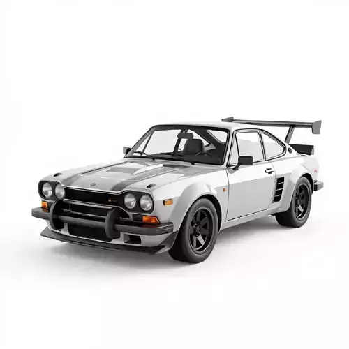 Classic sports car Ford Escort RS1800 white body black wheels