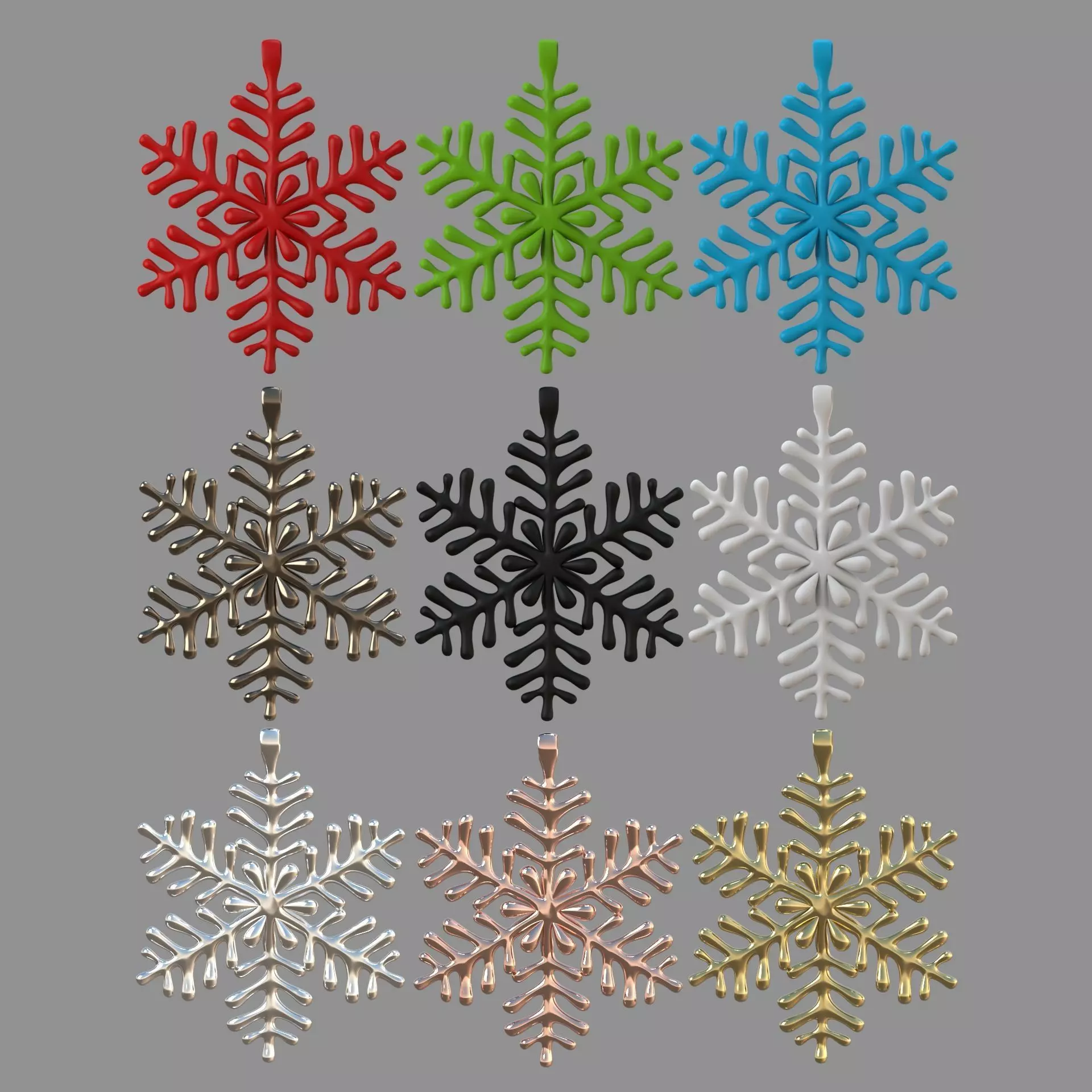 ice-star pendant collection 3D model_0