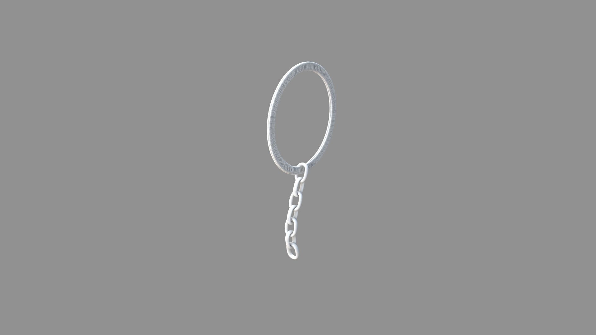 keychain silver 3D model_5