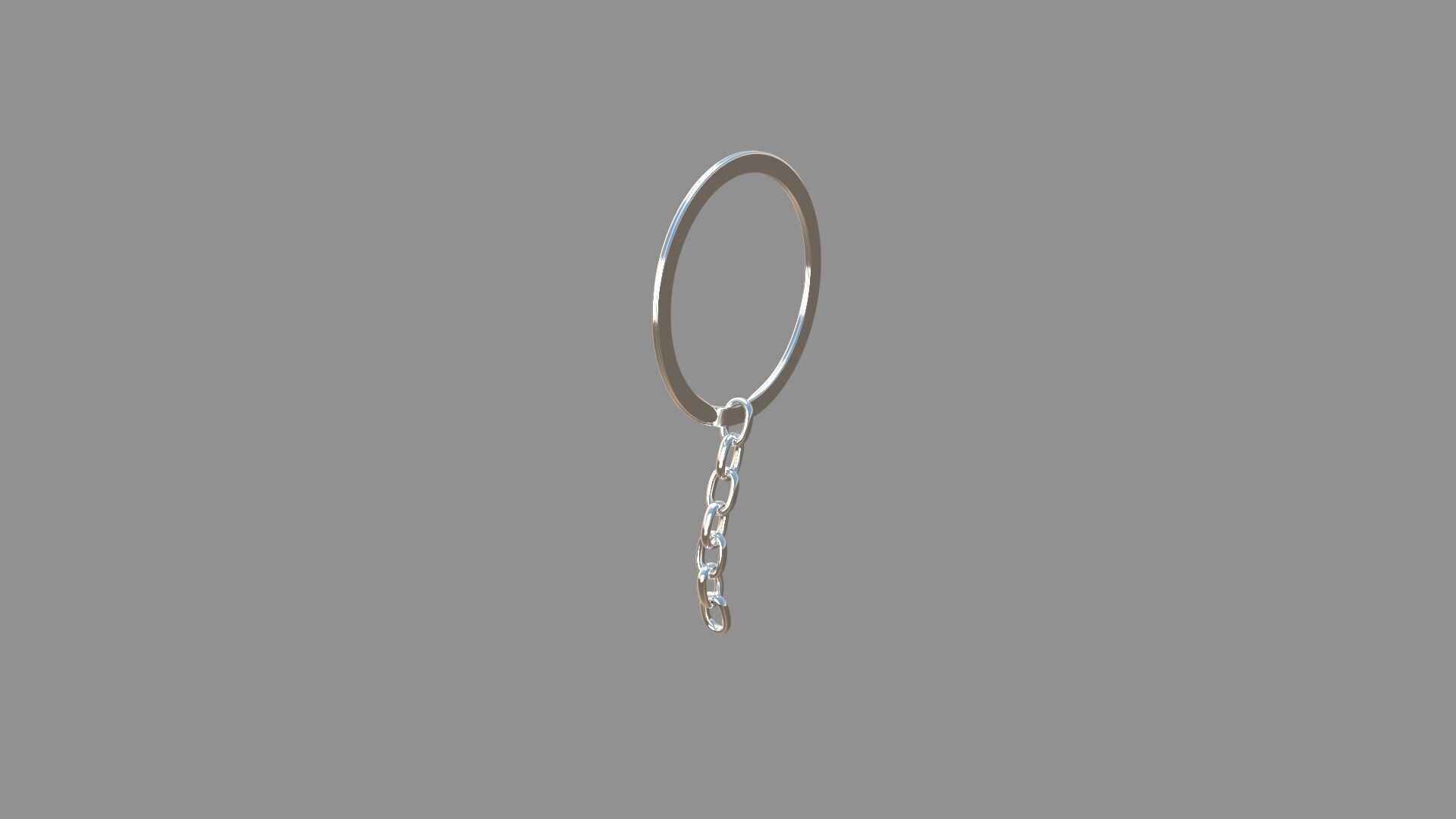 keychain silver 3D model_1
