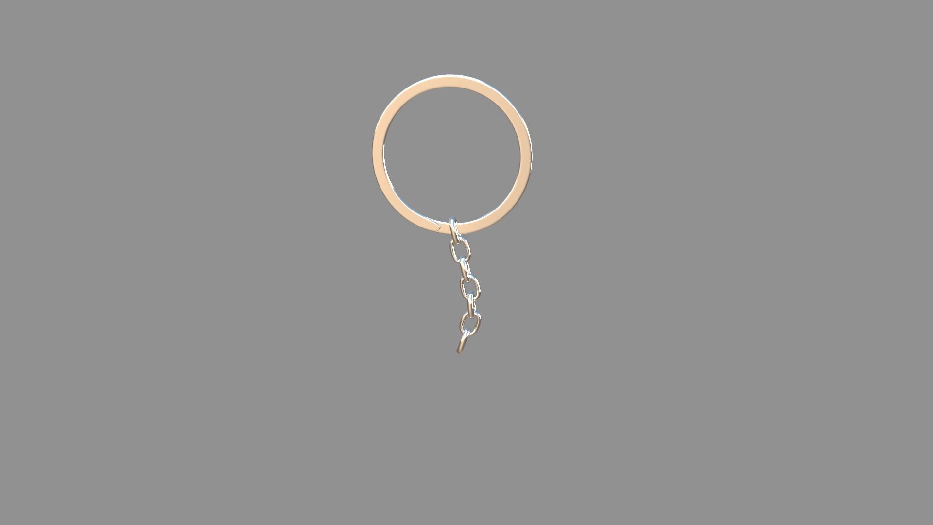 keychain silver 3D model_3