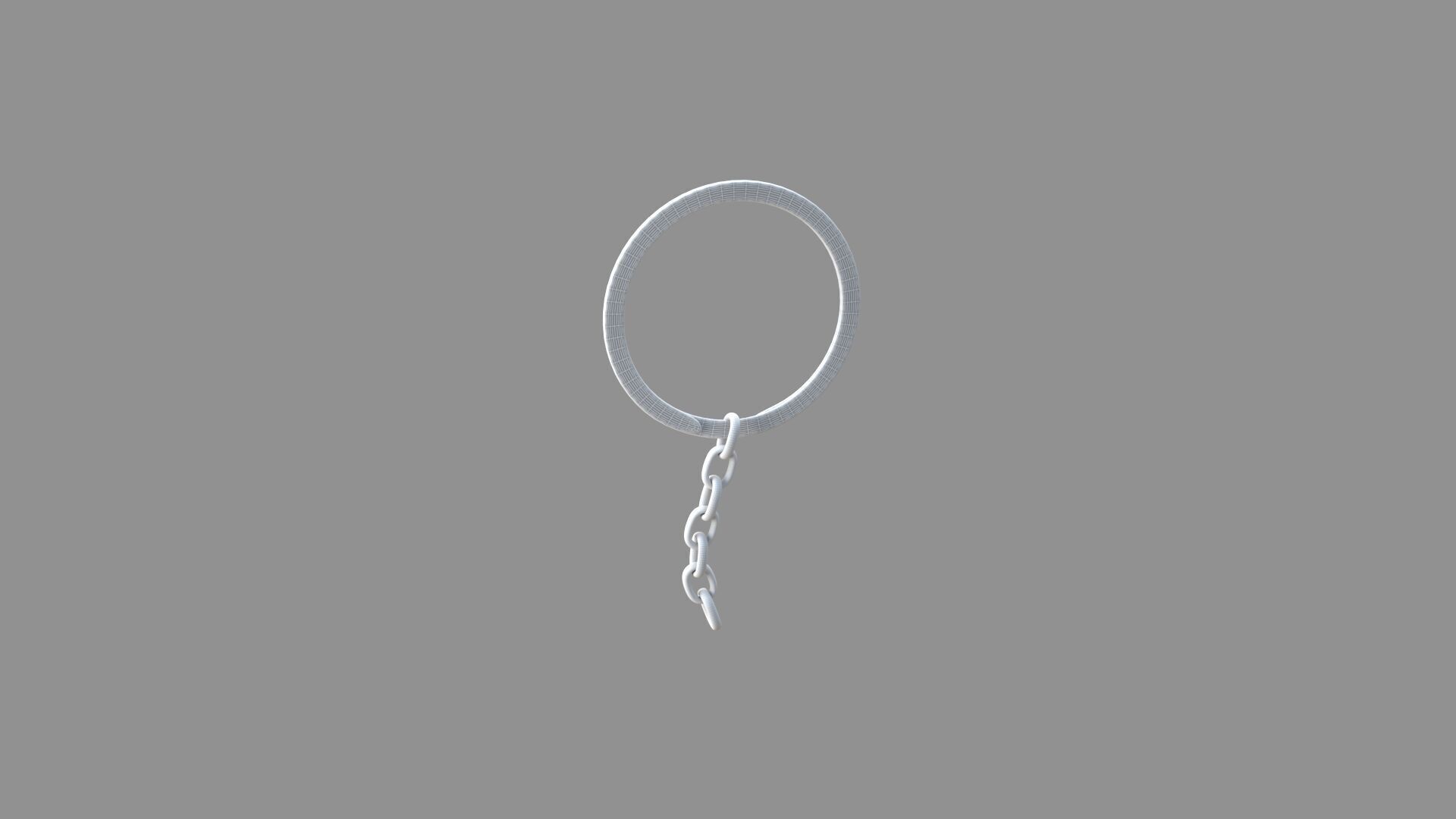 keychain silver 3D model_6