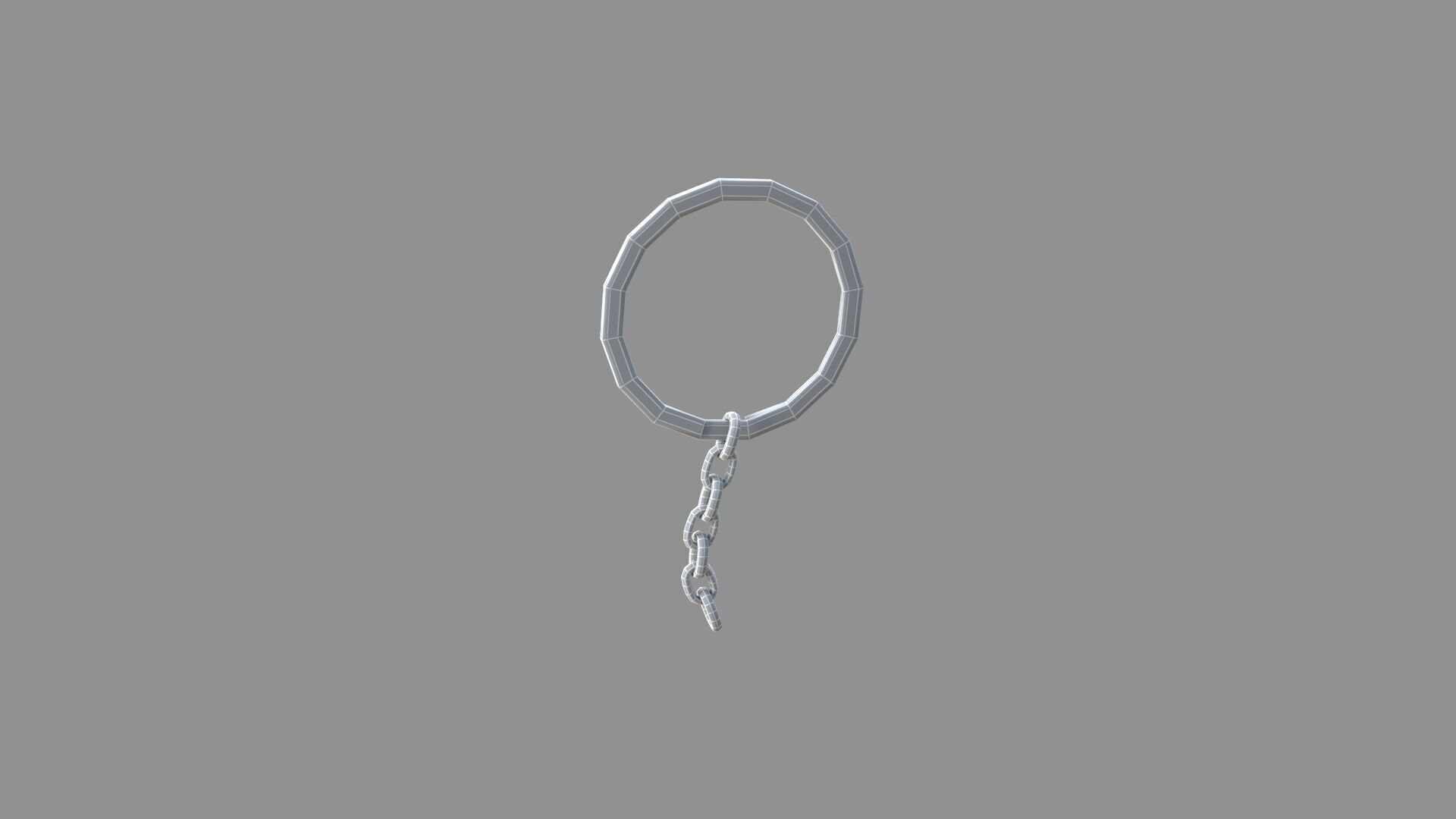 keychain silver 3D model_7