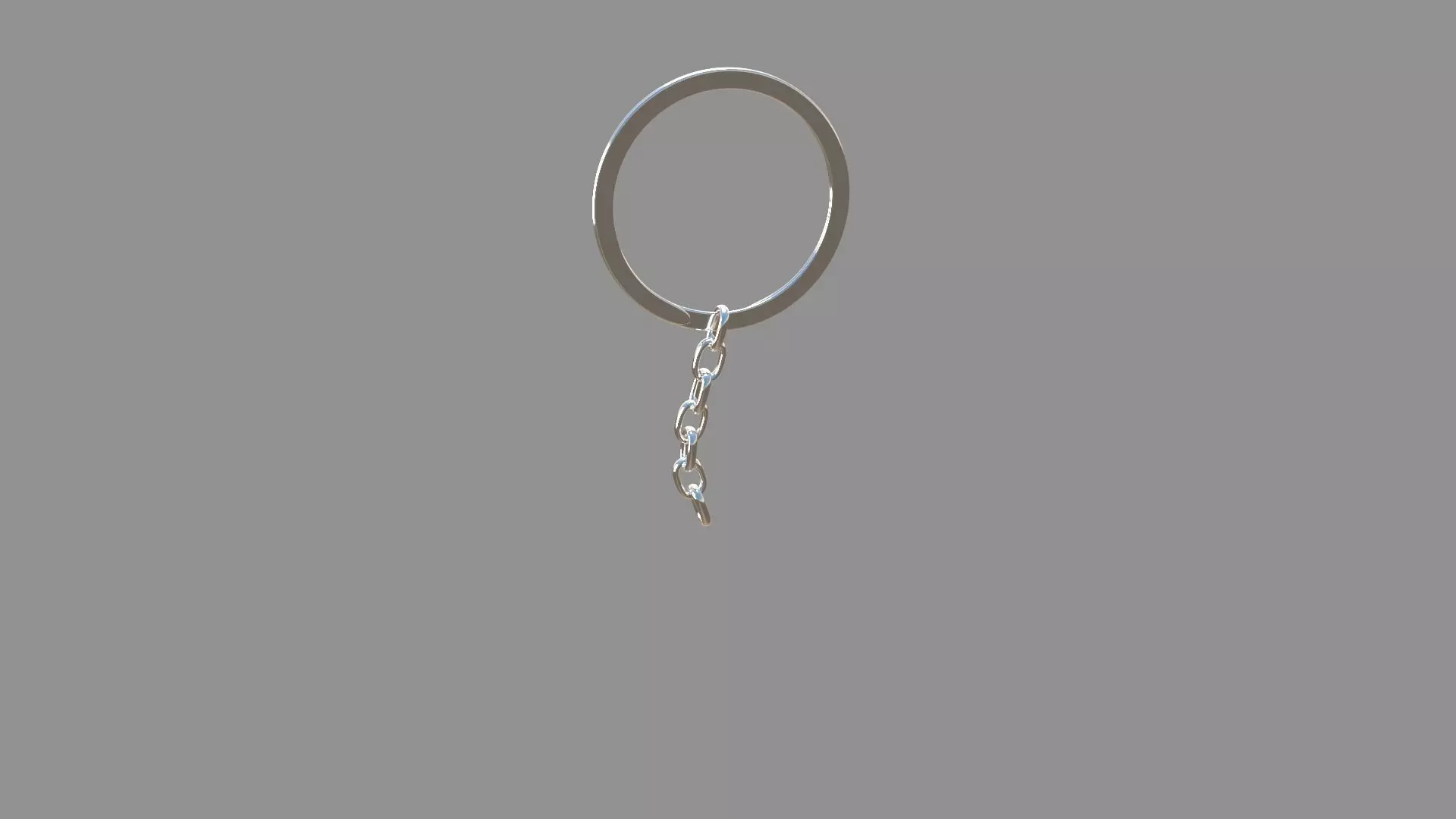 keychain silver 3D model_0