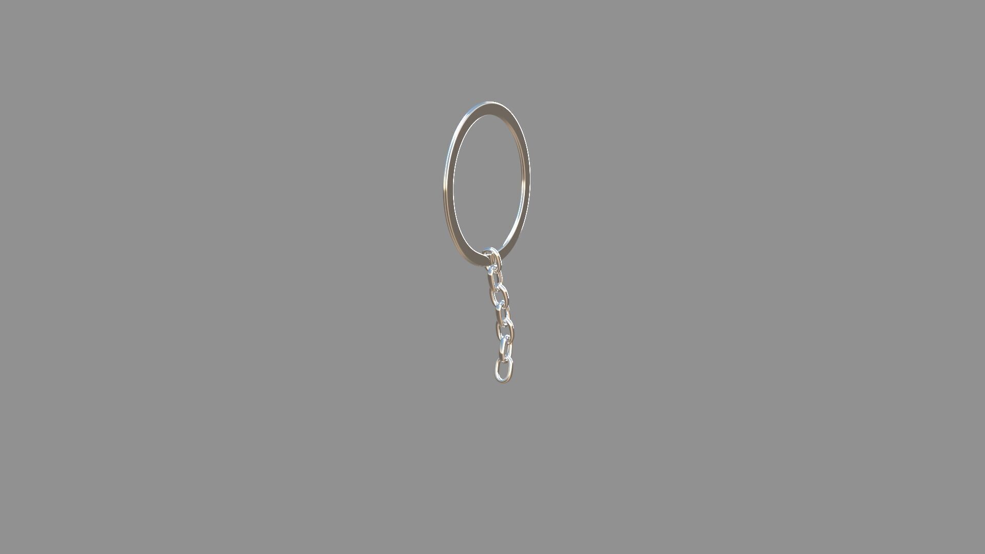 keychain silver 3D model_2