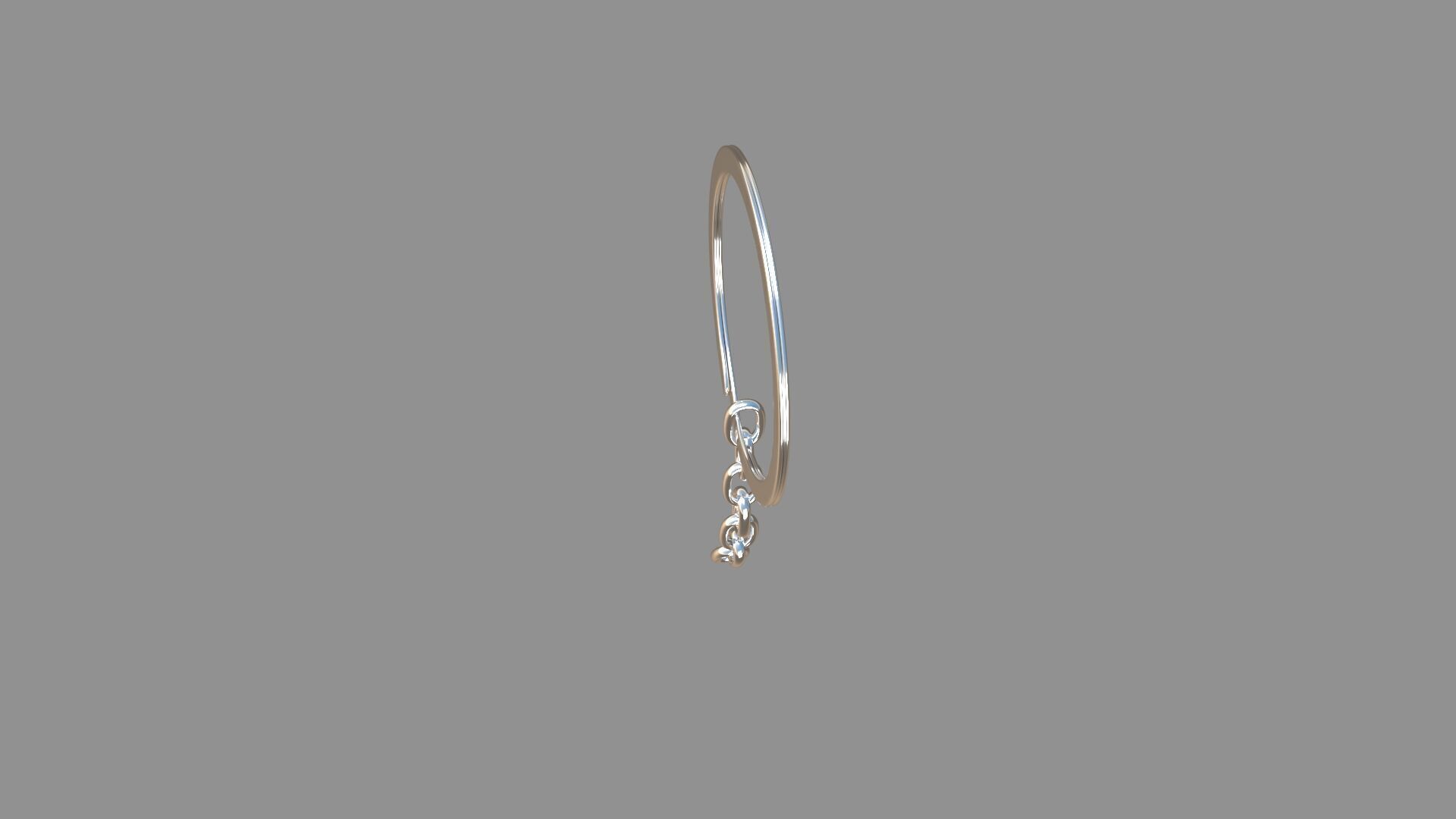 keychain silver 3D model_4