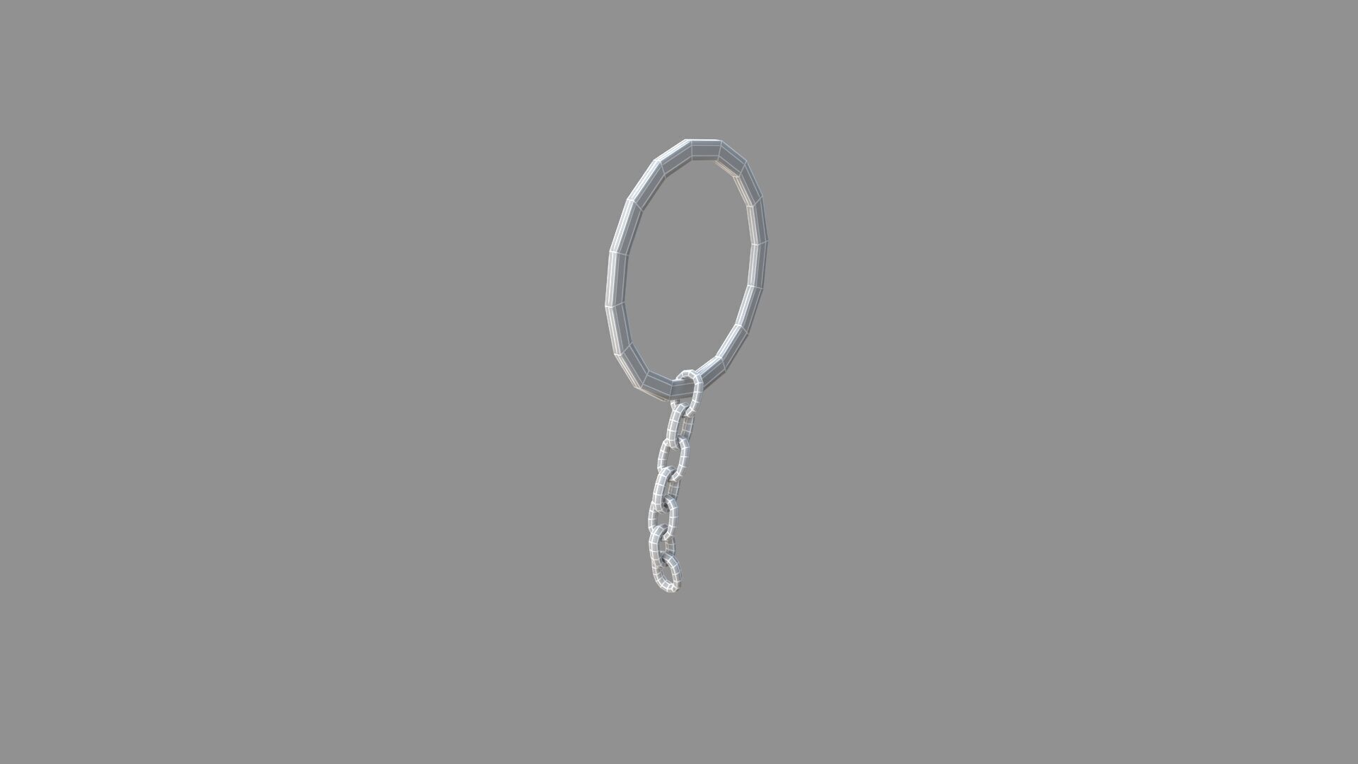keychain silver 3D model_8