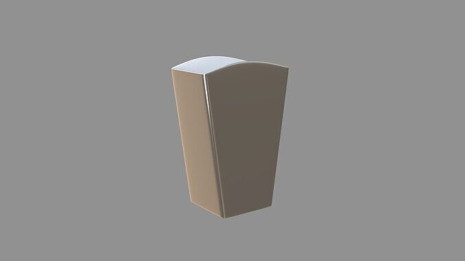 popcorn box silver 3D model