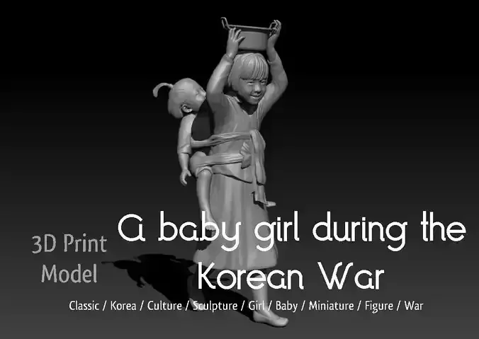 A baby girl during the Korean War
