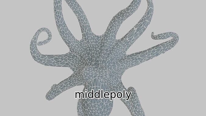 Realistic Octopus Sea Creature Model for 3D Rendering Low-poly 3D model