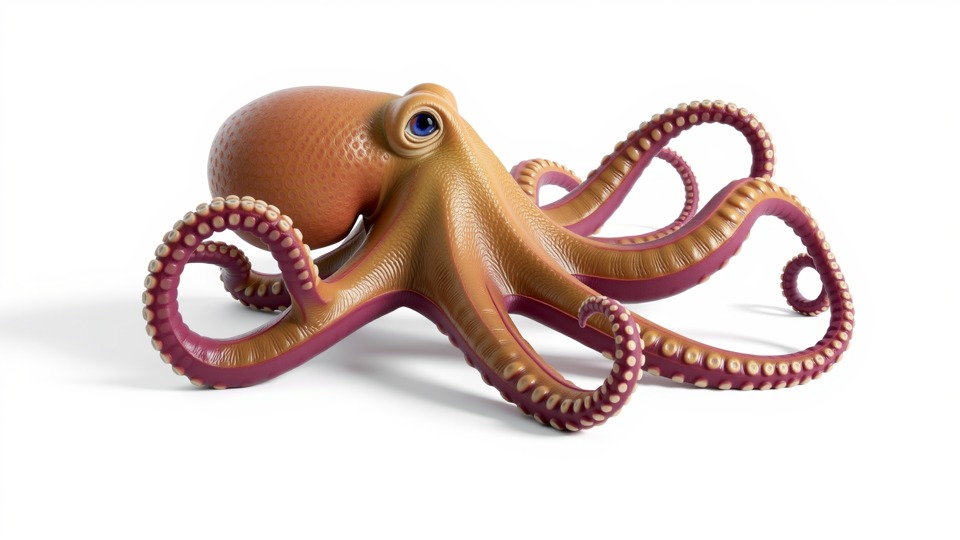 Realistic Octopus Sea Creature Model for 3D Rendering Low-poly 3D model_3