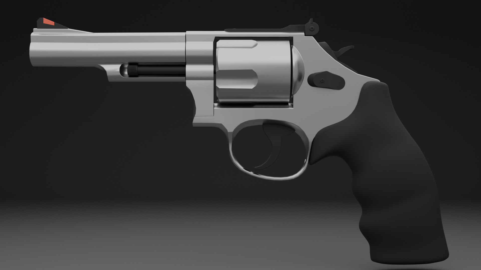 Revolver Low-poly 3D model_1