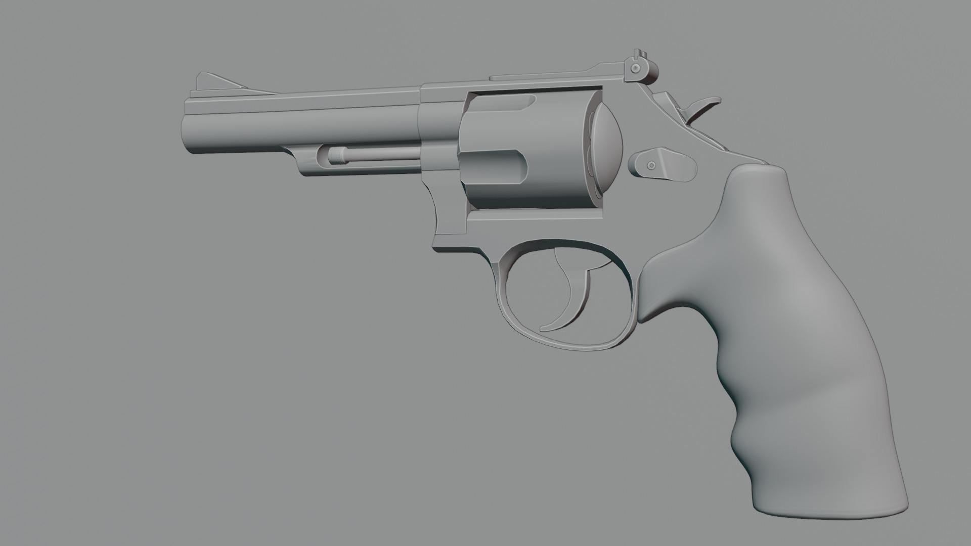 Revolver Low-poly 3D model_6
