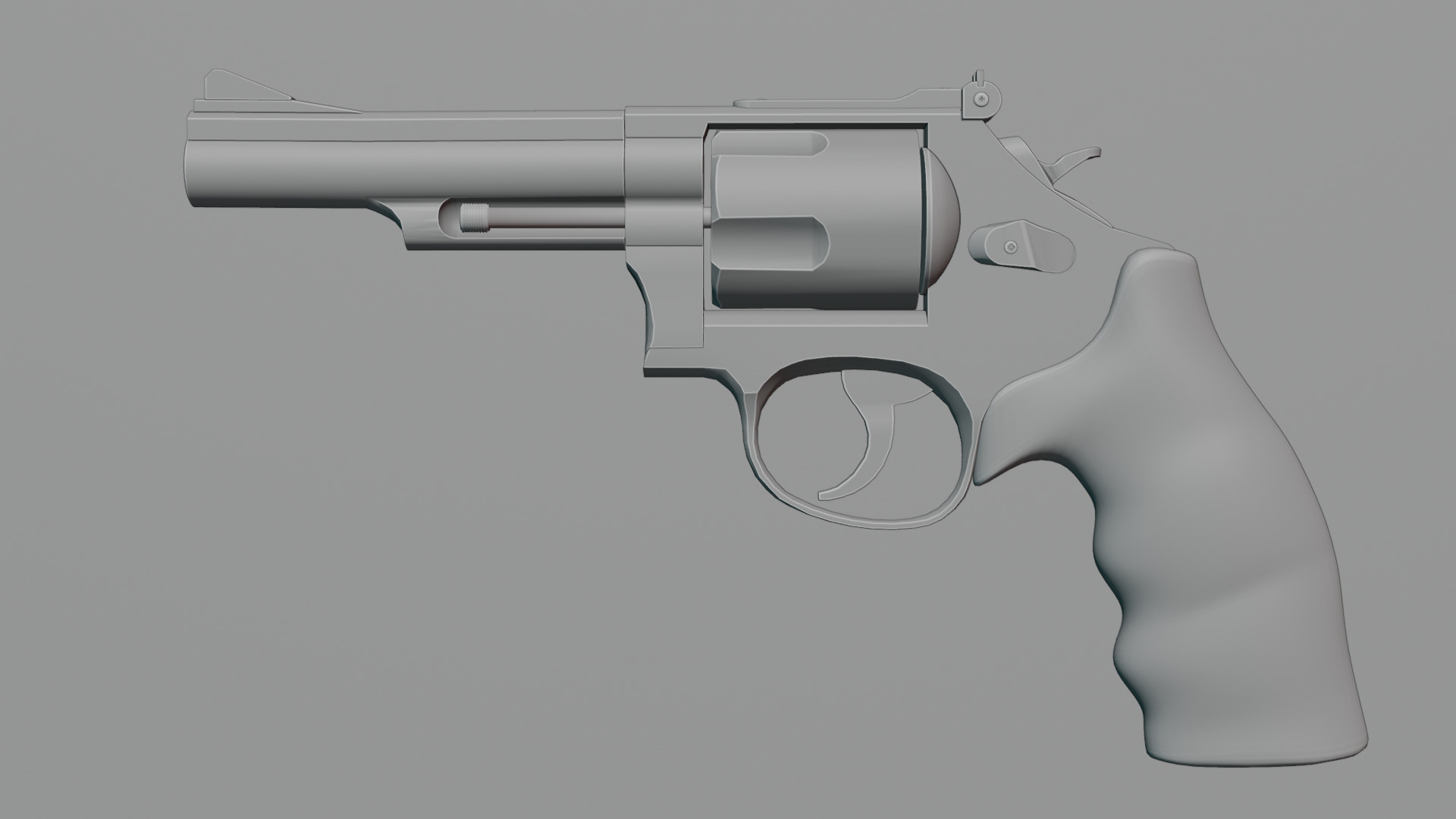 Revolver Low-poly 3D model_7