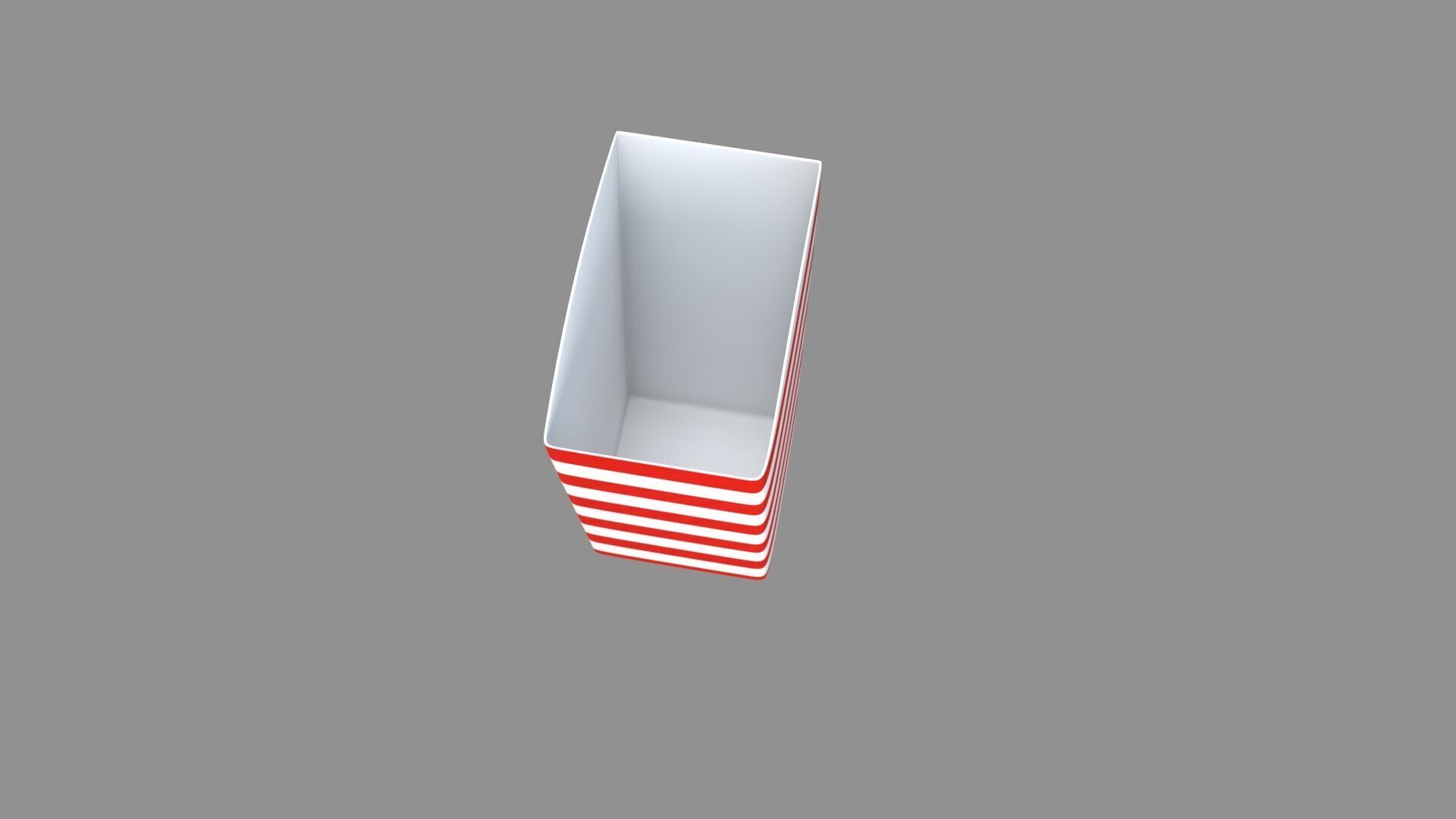 popcorn box red striped 3D model_4