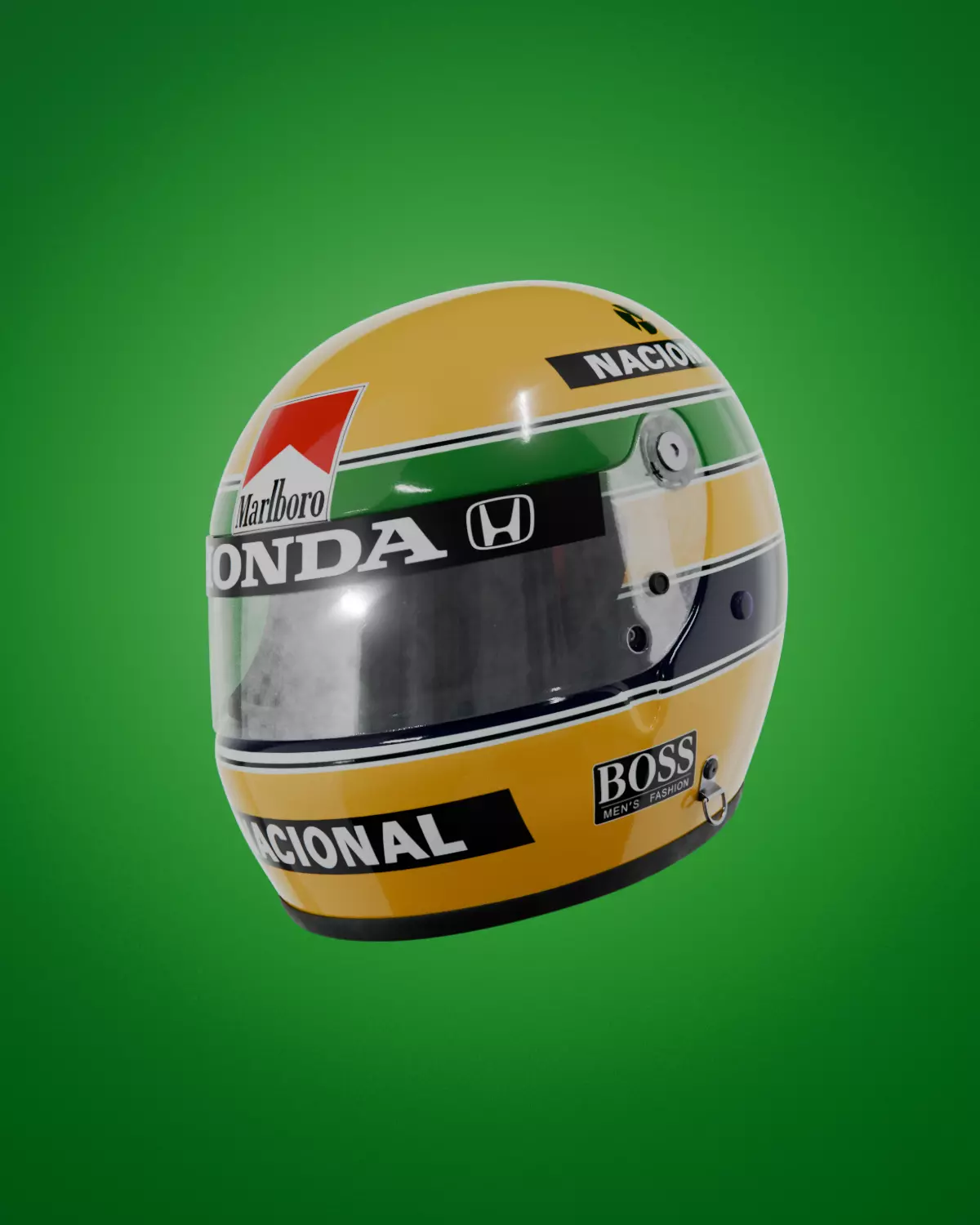 Ayrton Senna Helmet Monaco GP 1988 3D model