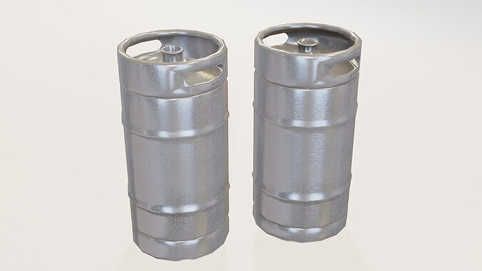 Slim Beer Drum 30L Collection Low-poly 3D model