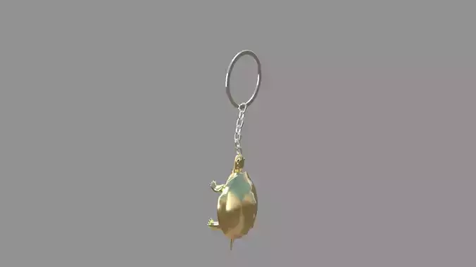 Turtle keychain golden
