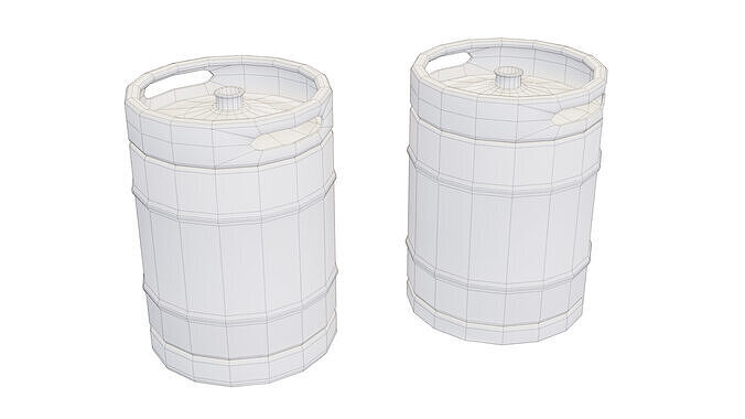 Beer Drum 60L Collection Low-poly 3D model 7