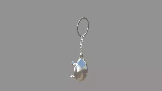 Turtle keychain silver