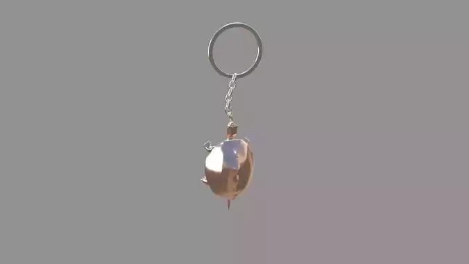 Turtle keychain copper