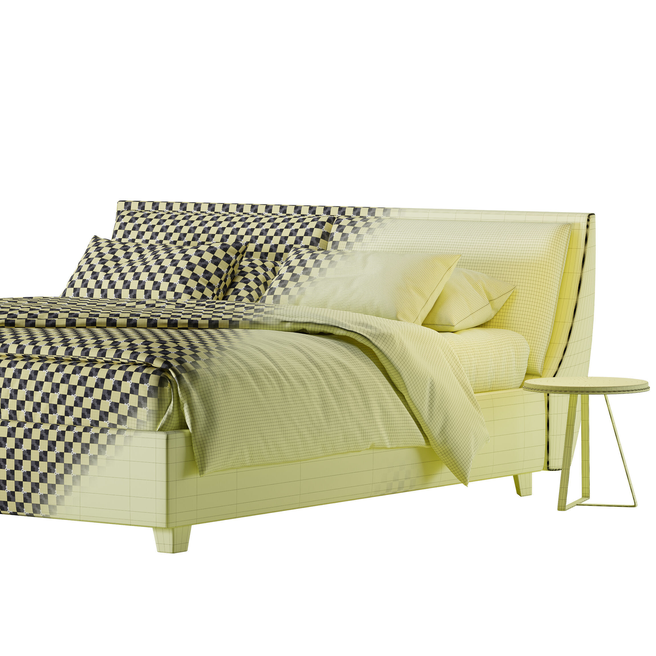 Double bed Twils attico 3D model_3