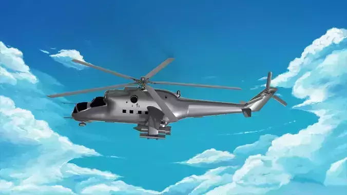 Mil Mi-24 helicopter  3D model