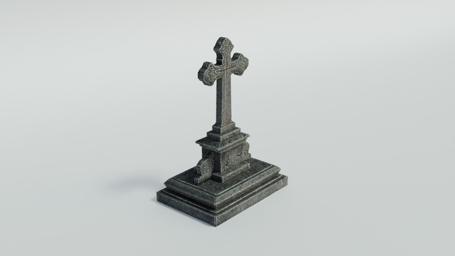 Grave 5 Low-poly 3D model_3