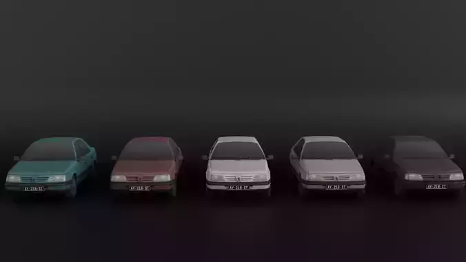 Peugeot 405 Lowpoly 3D Model