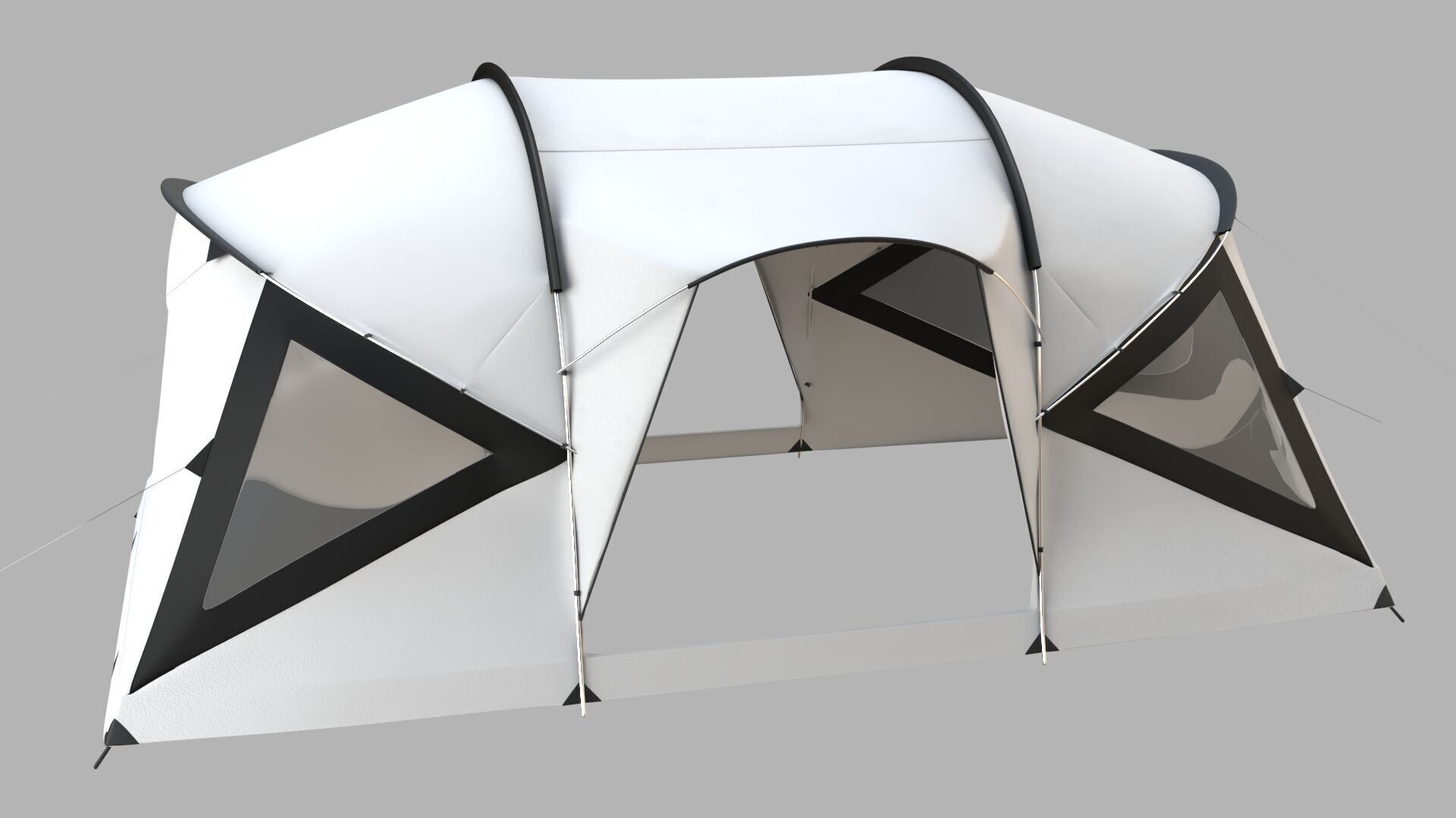 Tent white 3D model_2