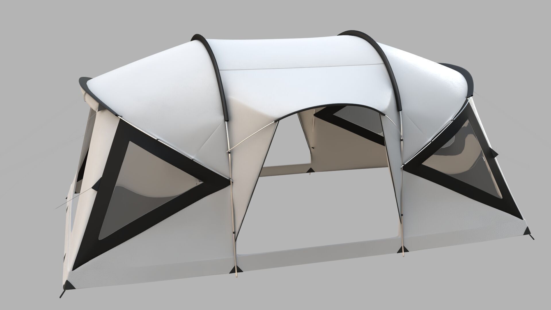 Tent white 3D model_3