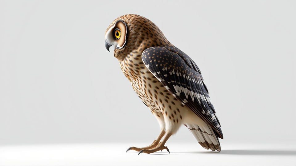 Realistic Owl Bird Character 3D Model Low-poly 3D model_3