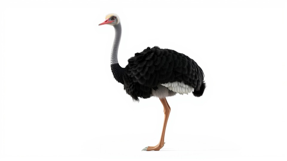 Realistic Ostrich 3D Model High Detail Rendering Low-poly 3D model_3