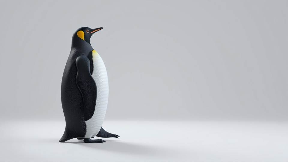 Realistic Emperor Penguin 3D Model for CGI and Games Low-poly 3D model_3
