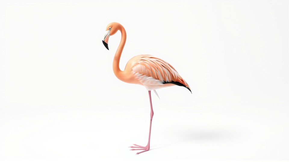 Elegant Flamingo Bird 3D Model for Animation and Visualization Low-poly 3D model_3