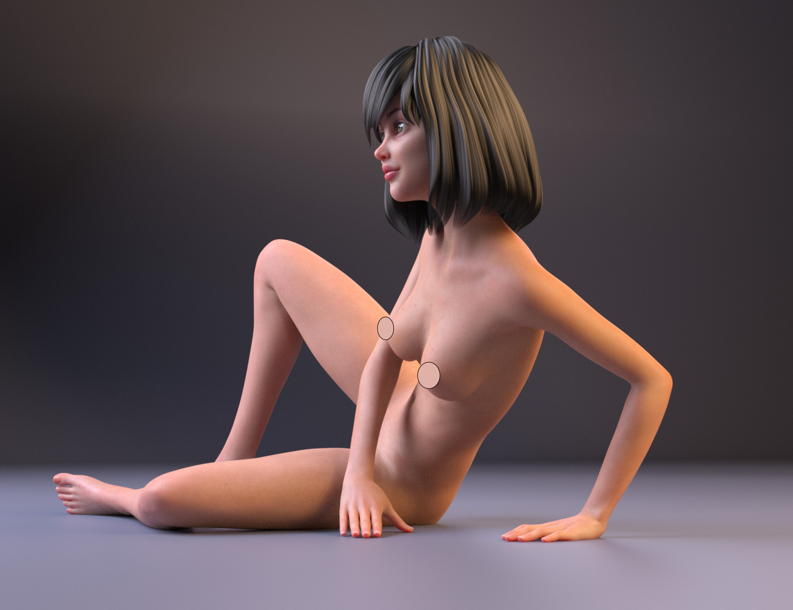 Naked Girl 2 3D print model_3