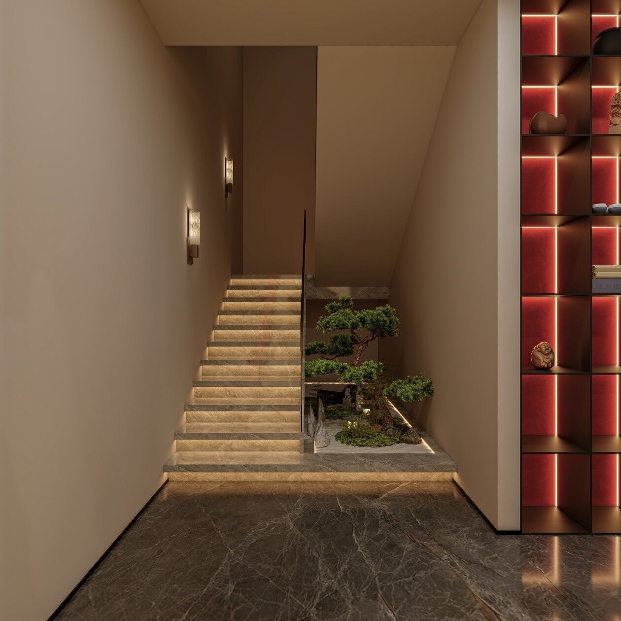 Private clubhouse lobby 3D model_2