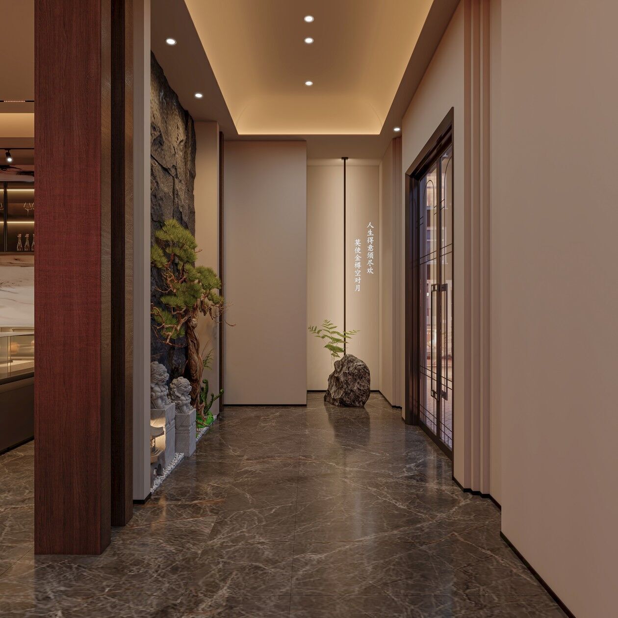 Private clubhouse lobby 3D model_3